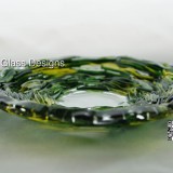 Rippled green fused glass decorative plate