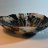 Marbled black and white glass bowl