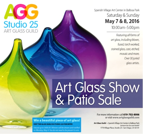 Colorful art glass vases poster for show